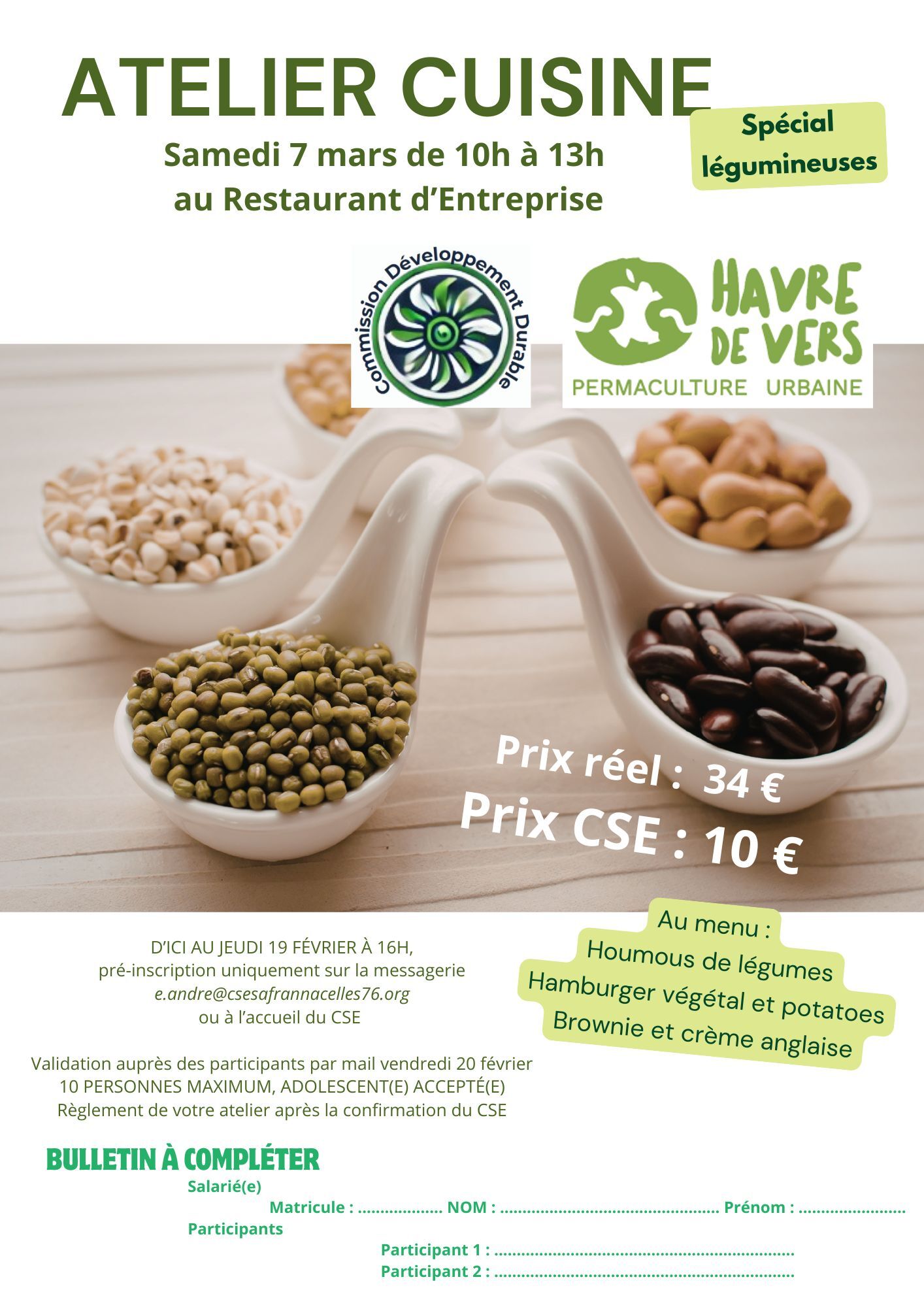 Atelier cuisine LE HAVRE DE VERS